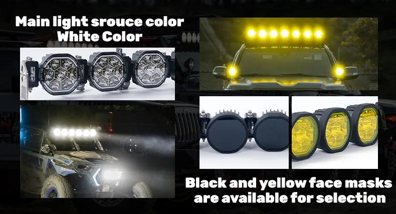 LED off road lights cover color options