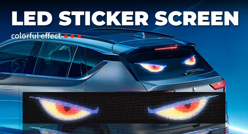 Car rear window message board effect display