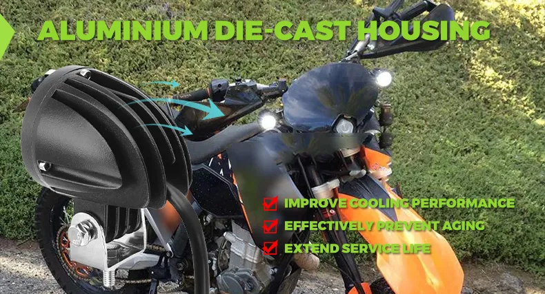 Motorcycle auxiliary lights Excellent heat dissipation