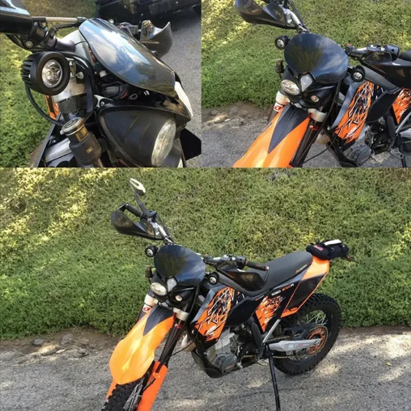 Motorcycle auxiliary lights installation effect display
