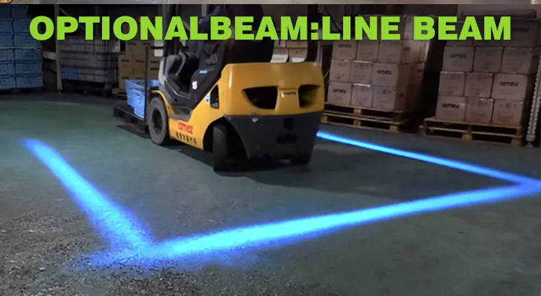 Forklift red zone light light shape display
