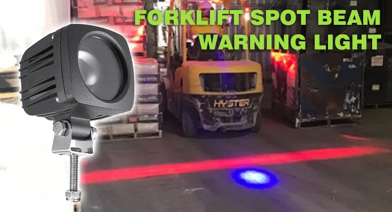 Forklift truck blue light serves as a warning
