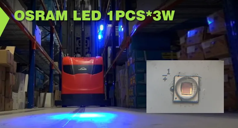 Forklift truck blue light uses OSRAM lamp beads