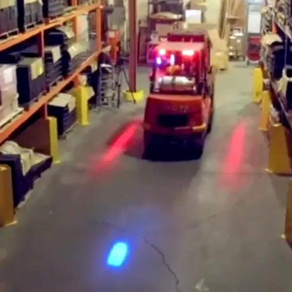 forklift truck blue light display effect 2